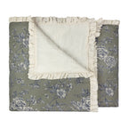 Floral Green Bedding - Hermione Ruffled Cotton Bedspread Moss Wylder