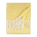Plain Yellow Throws - Isla Woven Tasselled Throw Butter Yellow Wylder