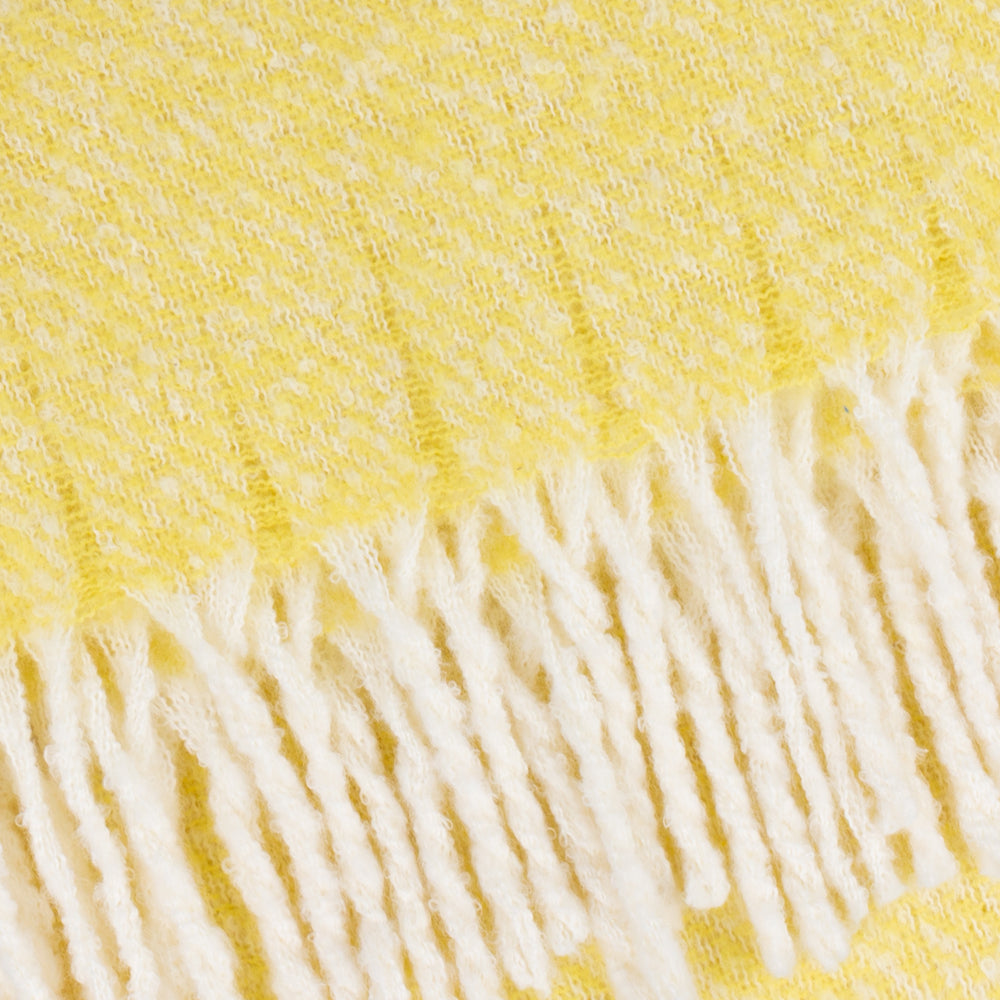 Plain Yellow Throws - Isla Woven Tasselled Throw Butter Yellow Wylder