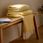Plain Yellow Throws - Isla Woven Tasselled Throw Butter Yellow Wylder