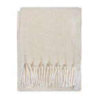 Plain Cream Throws - Isla Woven Tasselled Throw Cream Wylder