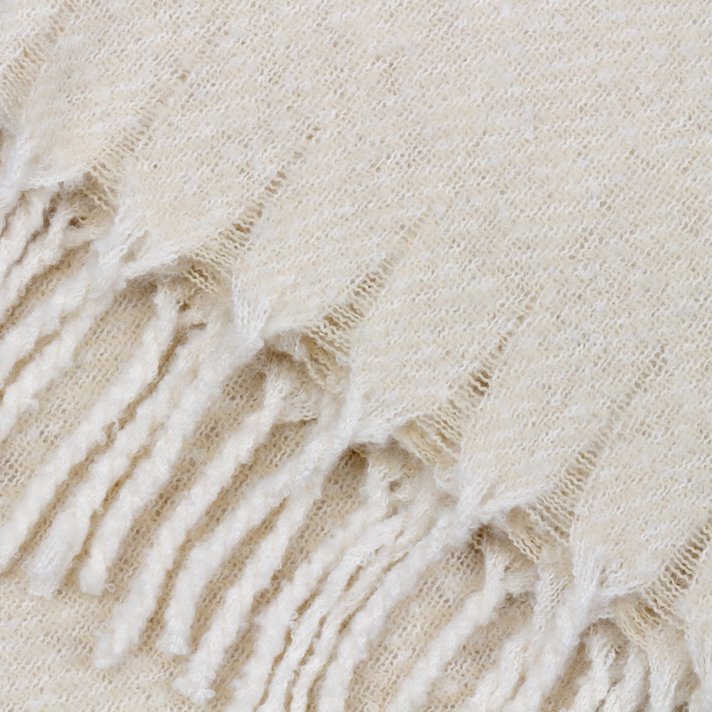 Plain Cream Throws - Isla Woven Tasselled Throw Cream Wylder