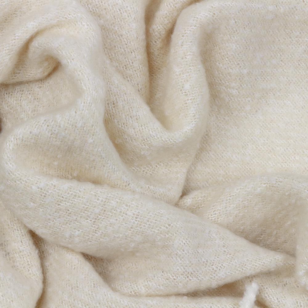 Plain Cream Throws - Isla Woven Tasselled Throw Cream Wylder