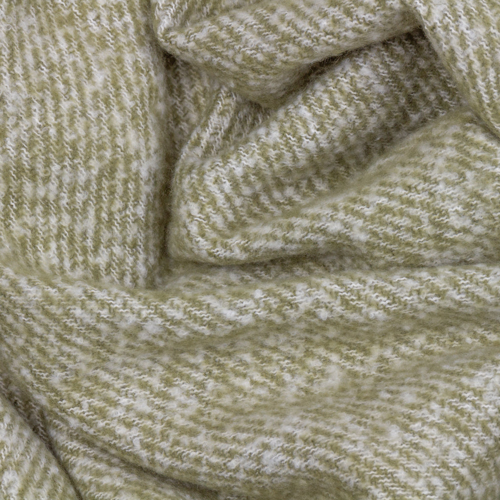 Plain Green Throws - Isla Woven Tasselled Throw Green Wylder