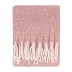 Plain Pink Throws - Isla Woven Tasselled Throw Heather Wylder
