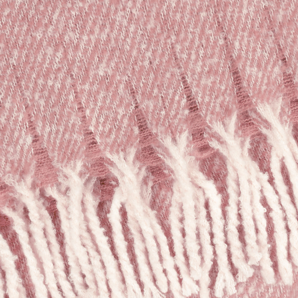 Plain Pink Throws - Isla Woven Tasselled Throw Heather Wylder