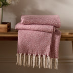 Plain Pink Throws - Isla Woven Tasselled Throw Heather Wylder