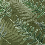 Woodland Green Cushions - Kielder Forest Printed Velvet Cushion Cover Kahki Wylder