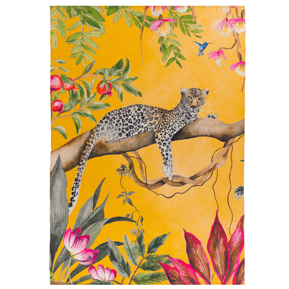 Animal Yellow Rugs - Leopard 120x170cm Outdoor Washable Rug Ochre Wylder