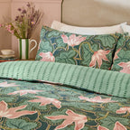 Floral Green Bedding  - Luella Printed Reversible Duvet Cover Set Juniper Green Wylder