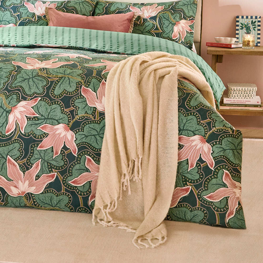 Floral Green Bedding  - Luella Printed Reversible Duvet Cover Set Juniper Green Wylder