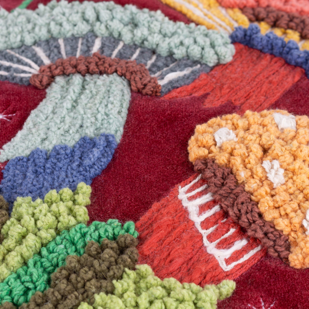 Abstract Red Cushions - Magic Mushrooms  Cushion Cover Ruby Red Wylder