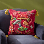 Abstract Red Cushions - Magic Mushrooms  Cushion Cover Ruby Red Wylder