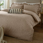 Striped Brown Bedding - Margot 100% Cotton Duvet Cover Set Mole Wylder