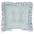 Striped Blue Cushions - Millie Ruffle 2 Pack Indoor/Outdoor Seat Pads Blue Wylder