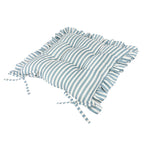 Striped Blue Cushions - Millie Ruffle 2 Pack Indoor/Outdoor Seat Pads Blue Wylder