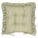 Striped Green Cushions - Millie Ruffle 2 Pack Indoor/Outdoor Seat Pads Green Wylder