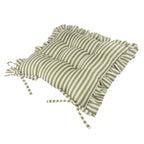 Striped Green Cushions - Millie Ruffle 2 Pack Indoor/Outdoor Seat Pads Green Wylder