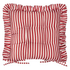 Striped Red Cushions - Millie Ruffle 2 Pack Indoor/Outdoor Seat Pads Red Wylder