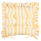 Striped Yellow Cushions - Millie Ruffle 2 Pack Indoor/Outdoor Seat Pads Yellow Wylder