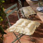 Striped Yellow Cushions - Millie Ruffle 2 Pack Indoor/Outdoor Seat Pads Yellow Wylder