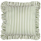 Striped Green Cushions - Millie Ruffle Striped Outdoor Cushion Cover Green Wylder