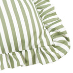 Striped Green Cushions - Millie Ruffle Striped Outdoor Cushion Cover Green Wylder
