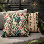 Jungle Beige Cushions - Monkey Palm Stripe Outdoor Cushion Cover Papyrus Wylder