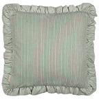 Floral Green Cushions - Martha Embroidered Ruffle Feather Filled Cushion Sage Wylder