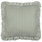 Floral Green Cushions - Martha Embroidered Ruffle Cushion Cover Sage Wylder