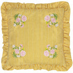 Floral Yellow Cushions - Martha Embroidered Ruffle Cushion Cover Yellow Wylder