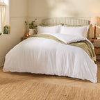 Plain White Bedding - Tilly 100% Cotton Ruffle Duvet Cover Set White Wylder