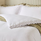 Plain White Bedding - Tilly 100% Cotton Ruffle Duvet Cover Set White Wylder