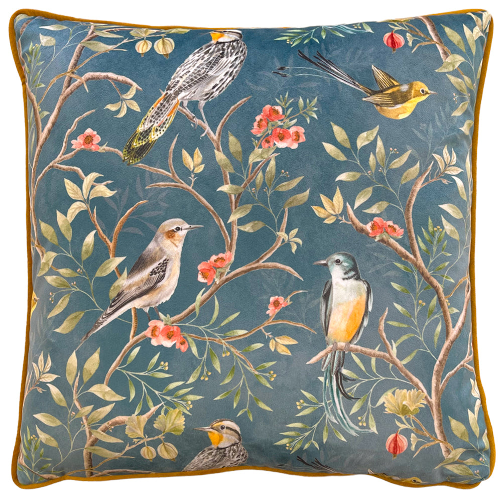 Animal Blue Cushions - Orient Chinoiserie Cushion Cover Slate Blue Wylder