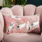 Animal Pink Cushions - Orient Cranes Cushion Cover Blush Wylder