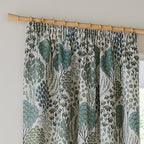 Floral Green Curtains - Ophelia Fully Lined Jacquard Floral Pencil Pleat Curtains Thyme/Mineral Wylder