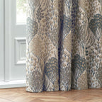 Floral Beige Curtains - Ophelia Fully Lined Jacquard Floral Pencil Pleat Curtains Wedgewood Wylder