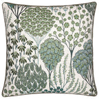 Floral Green Cushions - Ophelia Floral Jacquard Cushion Cover Thyme/Mineral Wylder