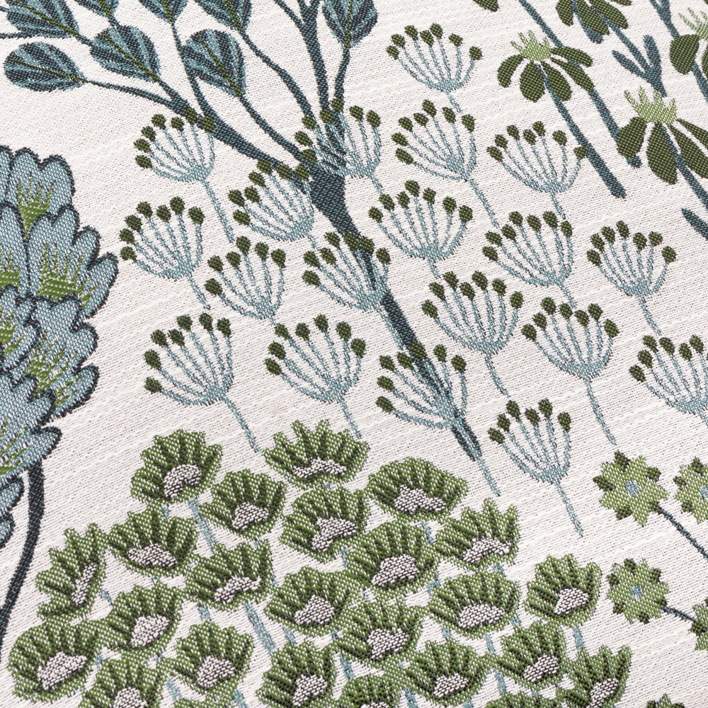 Floral Green Cushions - Ophelia Floral Jacquard Cushion Cover Thyme/Mineral Wylder