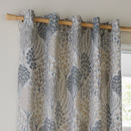 Floral Blue Curtains - Ophelia Fully Lined Floral Jacquard Eyelet Curtains Wedgewood Wylder