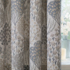Floral Blue Curtains - Ophelia Fully Lined Floral Jacquard Eyelet Curtains Wedgewood Wylder