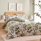 Floral Orange Bedding - Passiflora Botanical Duvet Cover Set Peach/Vine Green Wylder