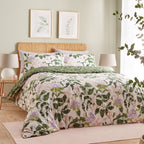 Floral Orange Bedding - Passiflora Botanical Duvet Cover Set Peach/Vine Green Wylder