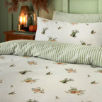  White Bedding - Pumpkin Spice Brushed Cotton Reversible Duvet Cover Set White Wylder