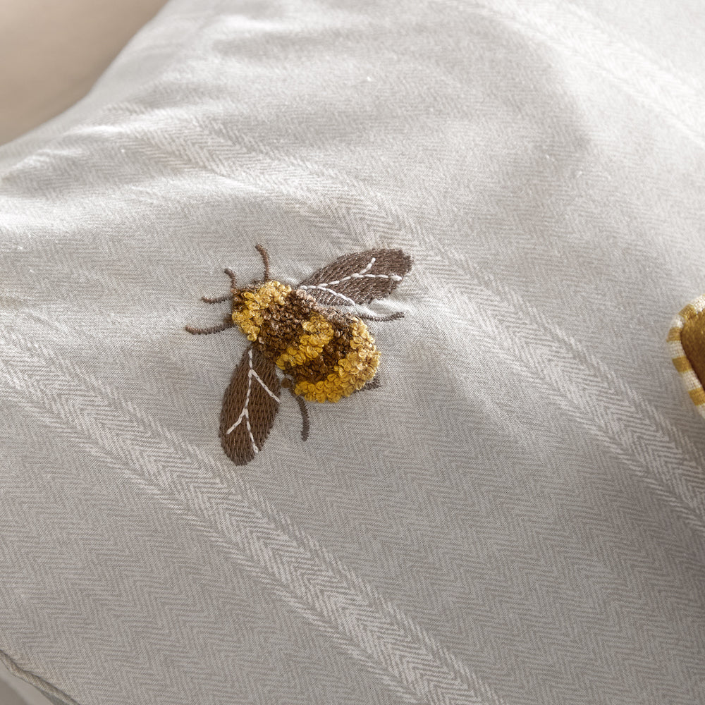 Woodland Yellow Bedding - Ramble Bees Duvet Cover Set Natural Wylder