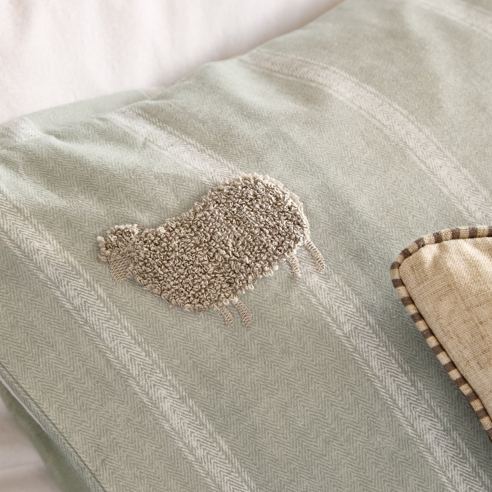 Striped Green Bedding - Ramble Sheep Duvet Cover Set Sage Wylder