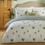 Animal Cream Bedding  - Robins Return Brushed Cotton Duvet Cover Set Cream/Pine Wylder