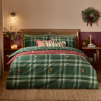 Check Green Bedding - Ramble Robin Tufted Brushed Cotton Duvet Cover Set Green Wylder