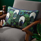 Animal Black Cushions - Serenity Printed Velvet Cushion Cover Midnight Wylder