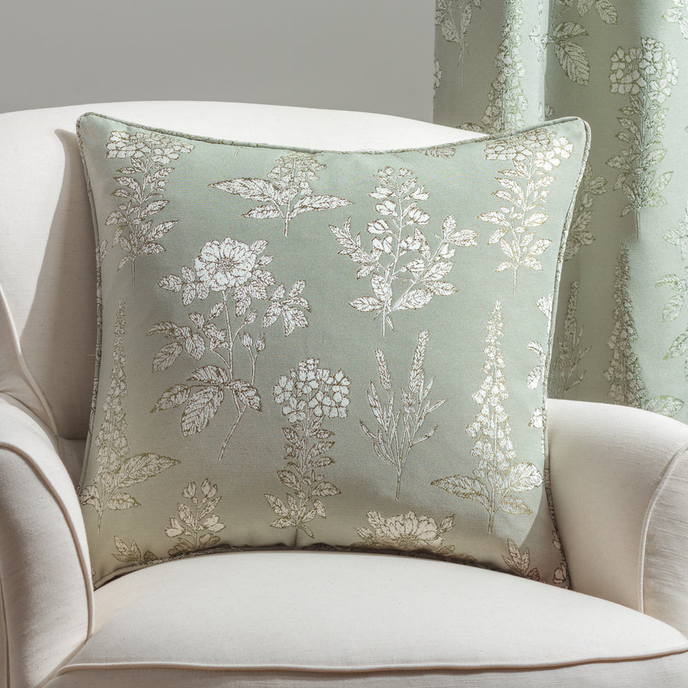 Floral Green Cushions - Sophia  Cushion Cover Sage Wylder